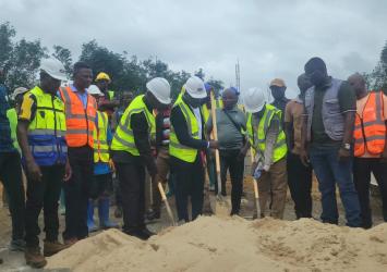 Hon. Rudolph G. Natt. Jr, Deputy Minister for Land/Rail Transport  breaks ground in Maryland County