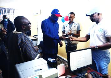 PRESIDENT WEAH RECEIVING HIS DRIVER LICENSE AT KAKATA SERVICE CENTER.