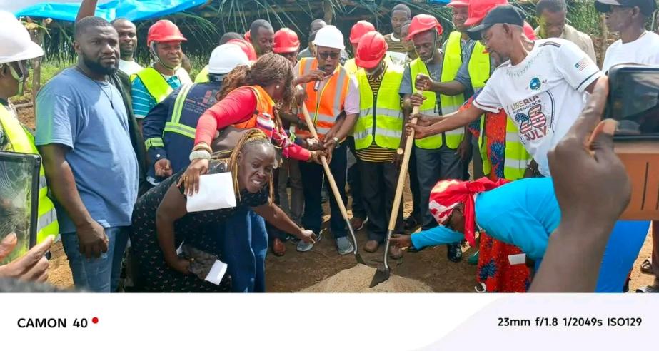 Hon. Sirleaf Ralph Tyler breaks ground in Bomi County