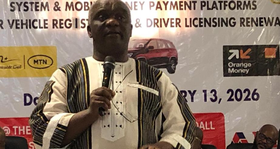 Hon. Dorbor Jallah speaking at the official launch of the mobile money payment platform