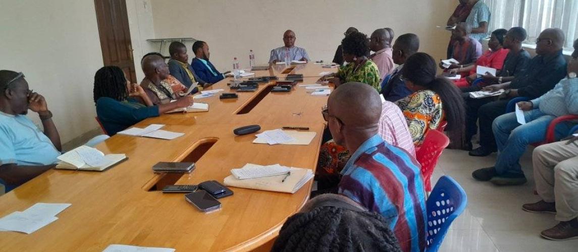 Minister Sirleaf Ralph Tyler chairs his first monthly meeting.