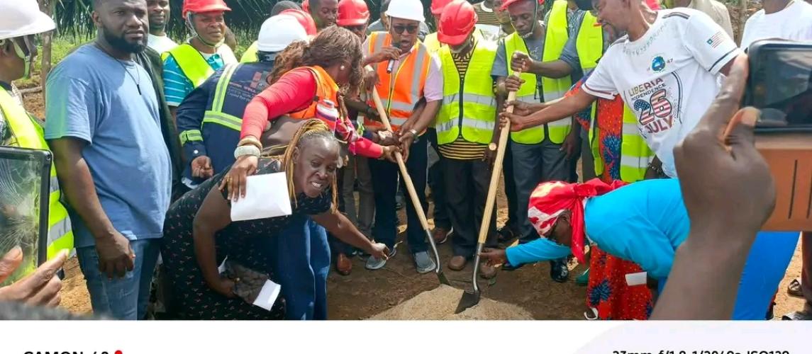 Hon. Sirleaf Ralph Tyler breaks ground in Bomi County