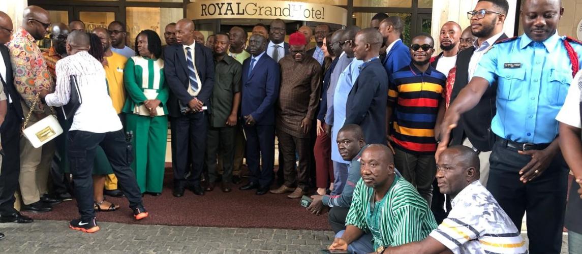 participants at the official launch of the early warning program in group photo.