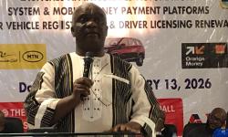 Hon. Dorbor Jallah speaking at the official launch of the mobile money payment platform